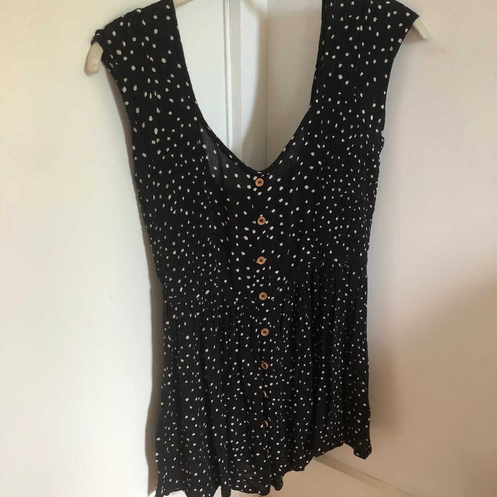 Black Polka Dot Stretchy Top